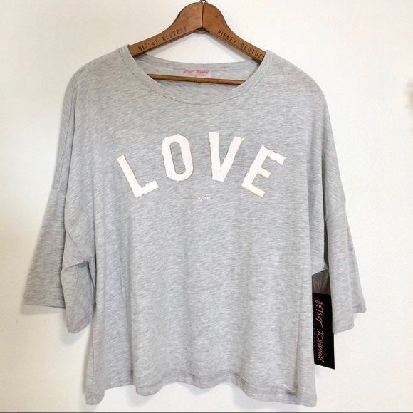 Betsey Johnson Tops - Oversized Betsy Johnson Love T-shirt XL